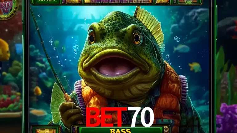 Personagem de peixe pescador do popular jogo de slot com tema de pescaria, uma das emocionantes opções de caça-níqueis para jogar e ganhar no cassino bet70.